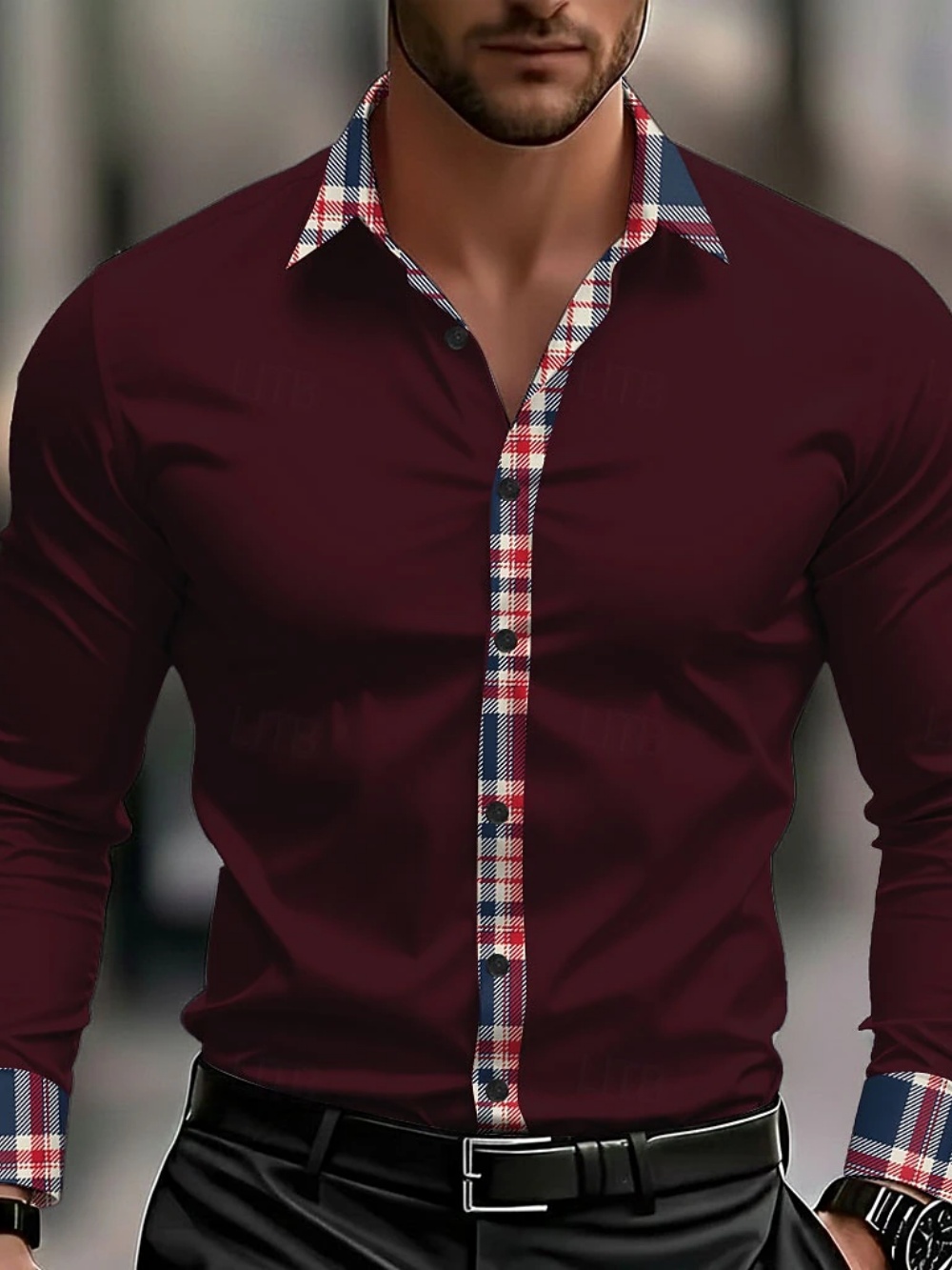 Men's Business Casual Long Sle - Street Fashion Events 评论和价格
