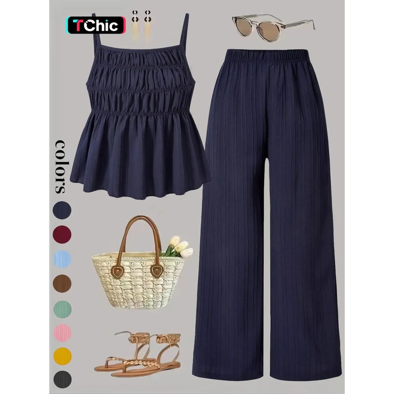 Two-Piece Set Women's Solid Co - Street Fashion Events 评论和价格
