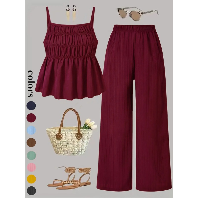 Two-Piece Set Women's Solid Co - Street Fashion Events 评论和价格