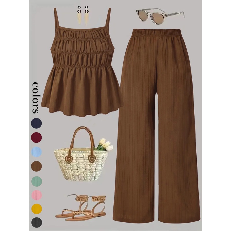 Two-Piece Set Women's Solid Co - Street Fashion Events 评论和价格