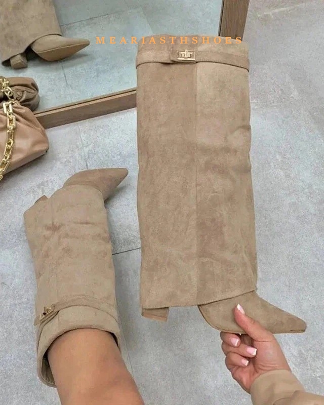 Women's Chunky Heel Knee High  - Street Fashion Winter 评论和价格