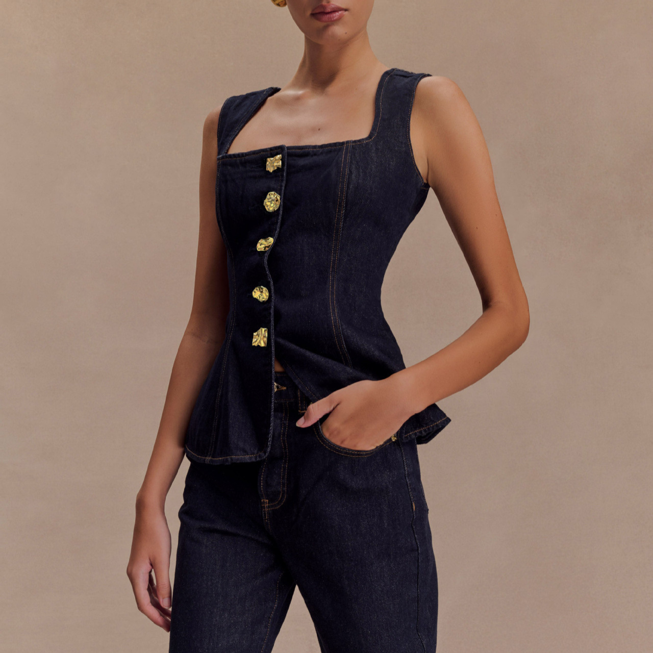 Summer Denim Pant Sets Women 2 - Street Fashion Vest 评论和价格