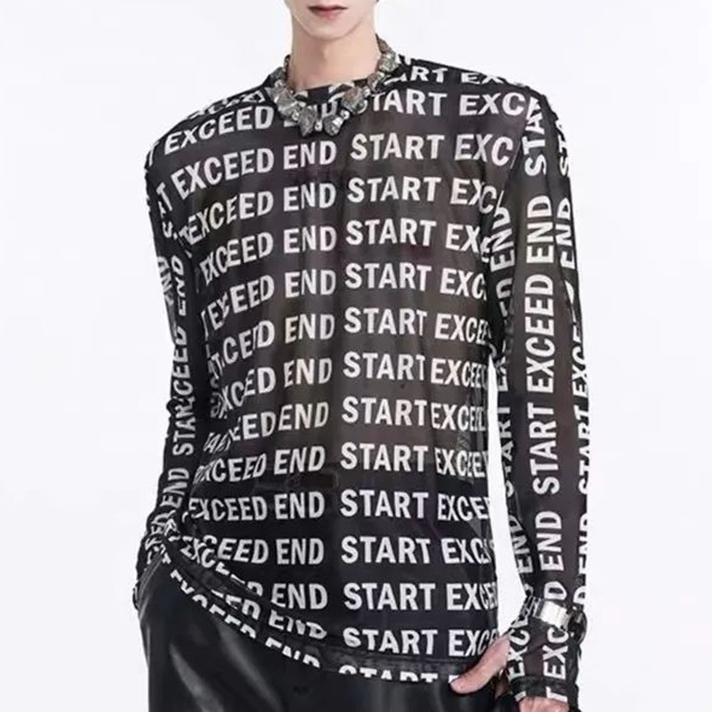 Mens Tops Fashion Letter Print - Street Fashion For Boy 评论和价格