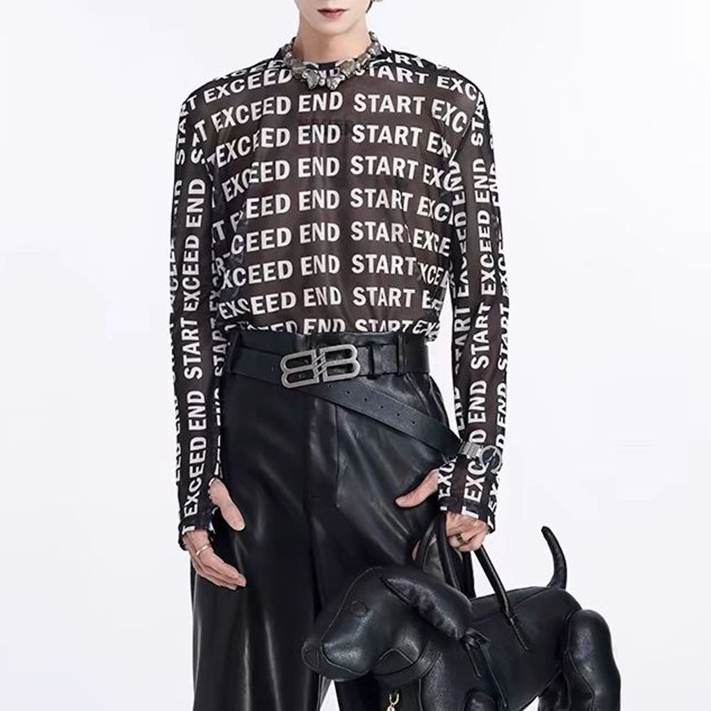 Mens Tops Fashion Letter Print - Street Fashion For Boy 评论和价格