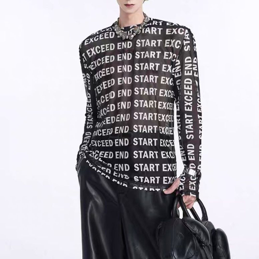 Mens Tops Fashion Letter Print - Street Fashion For Boy 评论和价格