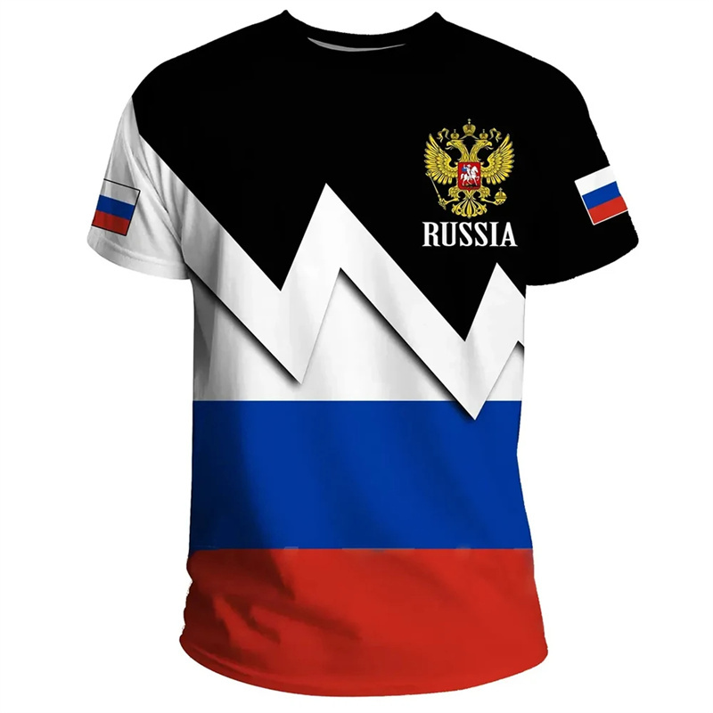 Russia Flag 3D Print T Shirt F - Street Fashion Russia 评论和价格