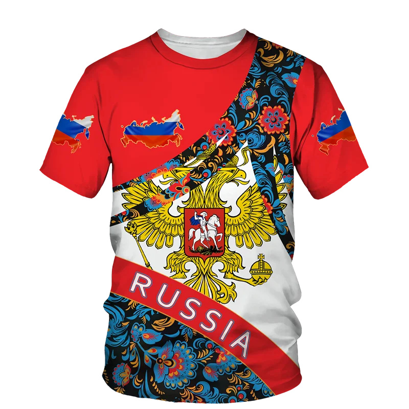 Russia Flag 3D Print T Shirt F - Street Fashion Russia 评论和价格