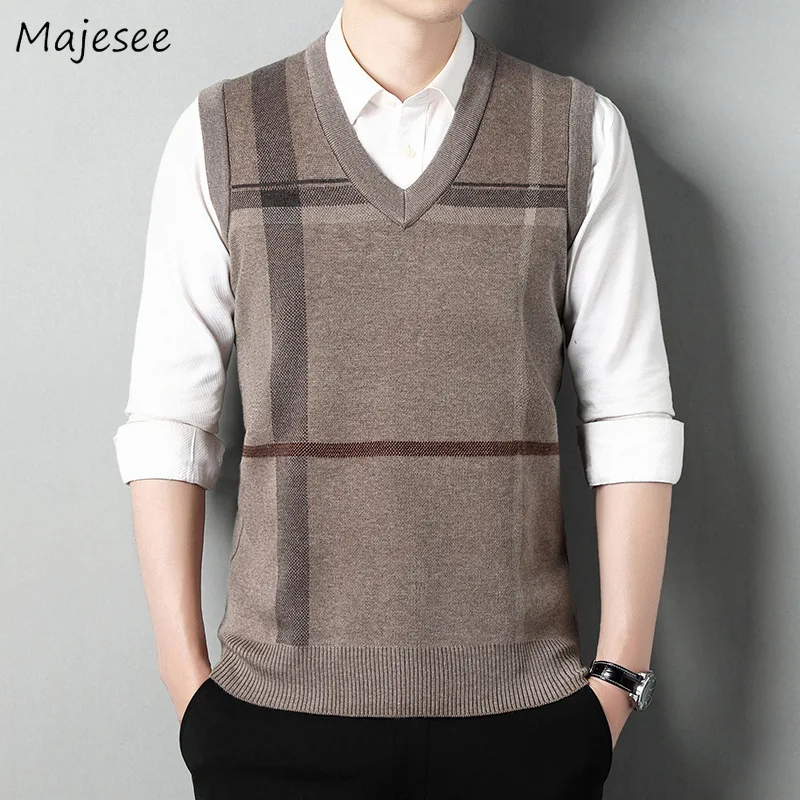 Knitted Sweater Vests Men V-ne - Street Fashion Vest 评论和价格