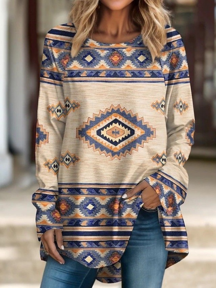 Retro Tribe Print Outdoor Stre - Street Fashion Urban 评论和价格