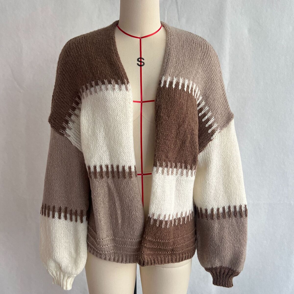 Color Block Patchwork Cardigan - Street Fashion Winter 2025 评论和价格