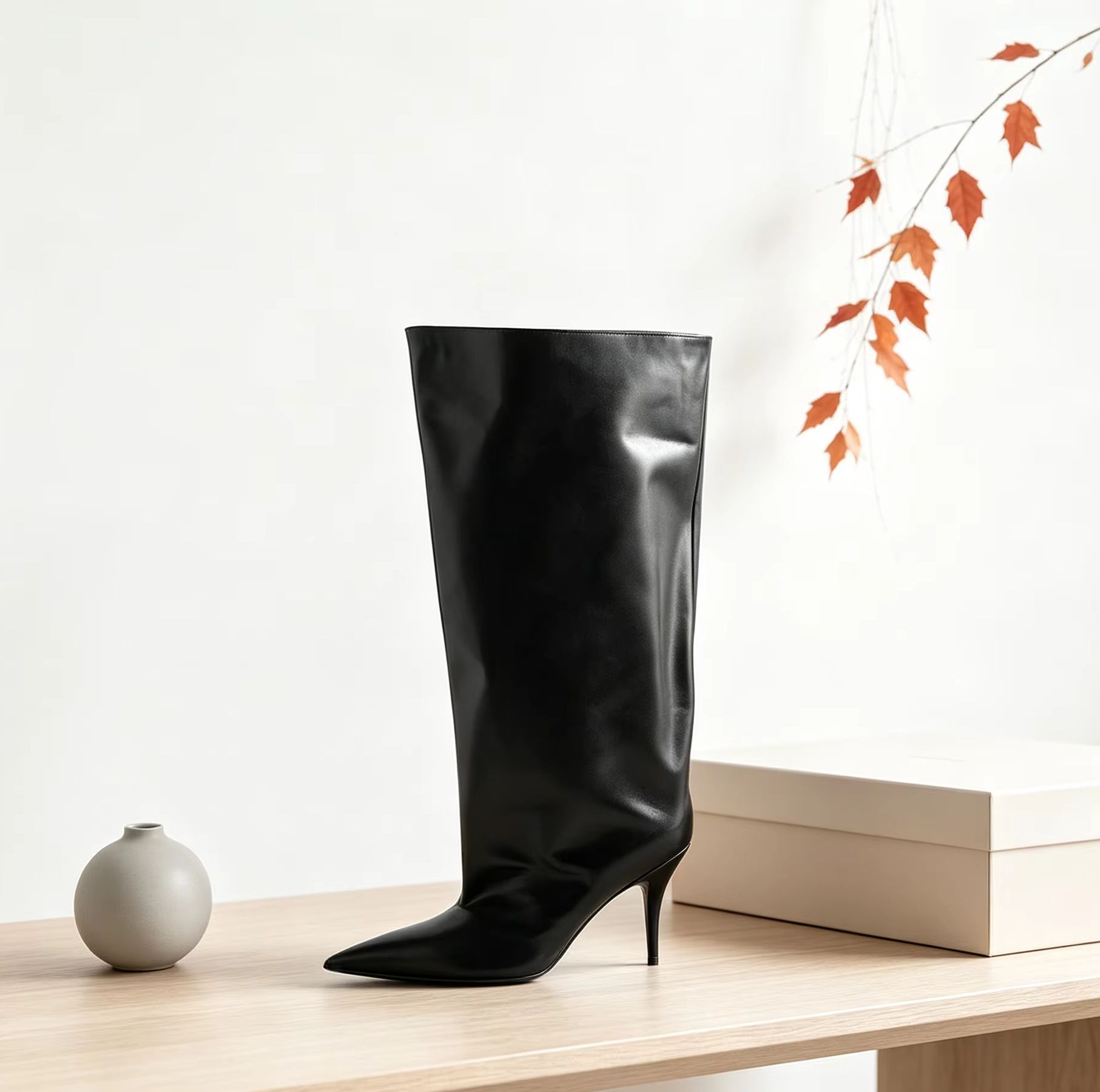 Slouch Wide Cuff Knee High Boo - Street Fashion Winter 评论和价格