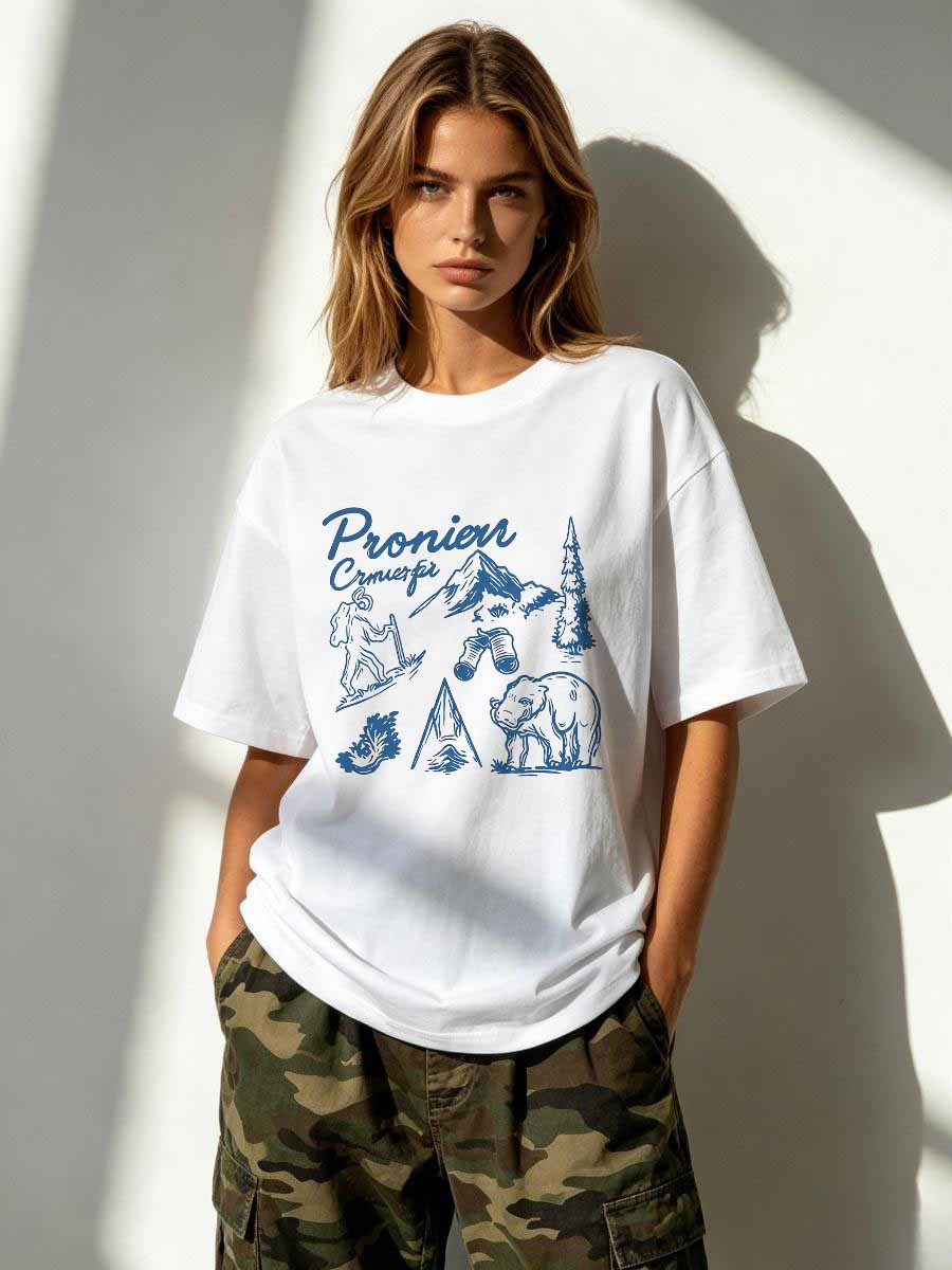 T-Shirts Land Free Women Cotto - Street Fashion Urban 评论和价格