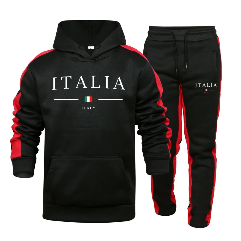 Men's Tracksuit 2 Pcs Sets Fas - Street Fashion Winter 评论和价格
