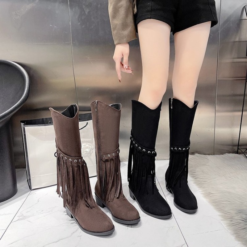 Women's Knee Boots Winter Shoe - Street Fashion Winter 评论和价格