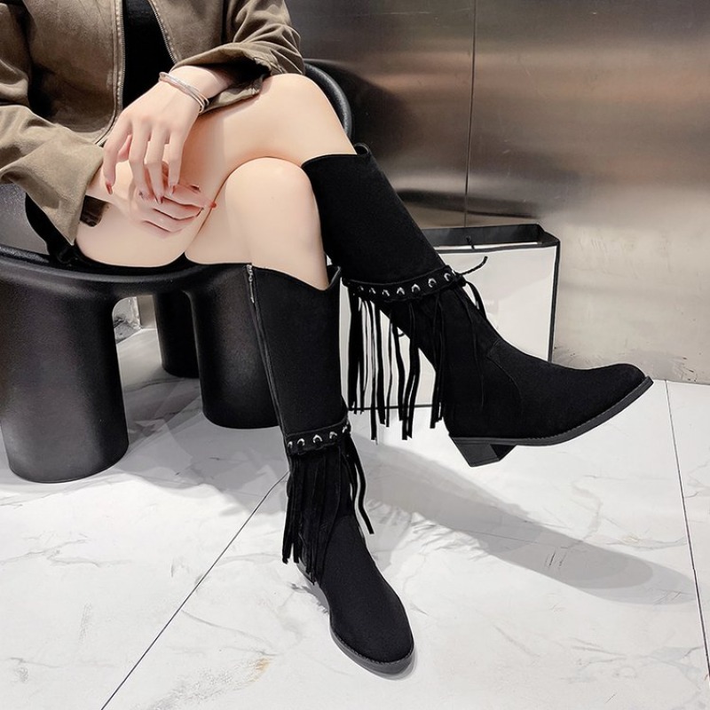 Women's Knee Boots Winter Shoe - Street Fashion Winter 评论和价格